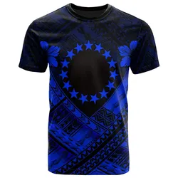 Cook Islands Polynesian T-Shirts - Cook Islands Blue Seal Camisole Hibiscus Style - BN18