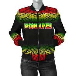 Pohnpei Women's Bomber Jacket - Fog Reggae Style - BN09