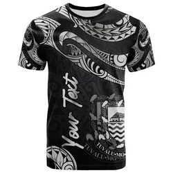 Tuvalu Polynesian Custom Personalised T-Shirt - Poly Tattoo White Version