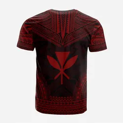 Hawaii Custom Personalised T shirt - Kanaka Maoli Polynesian Chief Tattoo Red Version