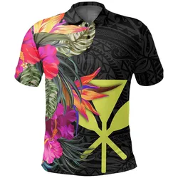Hawaii Polo Shirt - Hibiscus Polynesian Pattern Style