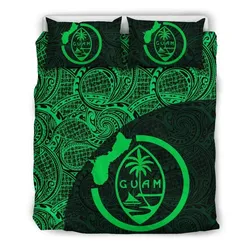FamilyGater Bedding Set - Cover and Pillow Cases Guam Coat Of Arm Map Polynesian 05 Th9