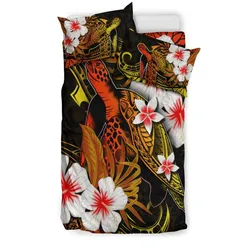Polynesian Turtle Bedding Set With Hibiscus Color No.8 LT6