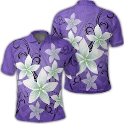 Hawaiian Plumeria Polynesian Polo Shirt - Purple