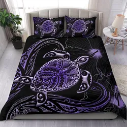 Polynesian Bedding Set Turtle Mix Hibiscus - Purple