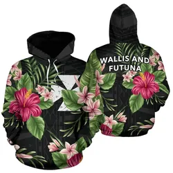 Wallis And Futuna Hoodie Coat Of Arms Hibiscus TH5