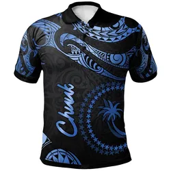 Chuuk Micronesia Polo Shirt - Poly Tattoo Blue Version