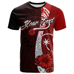 Chuuk Micronesia Custom Personalised T-Shirt - Coat Of Arm With Hibiscus