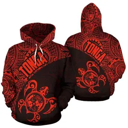 Tonga Hoodie - Tonga Coat of Arms In Turtle Polynesian Tattoo 010