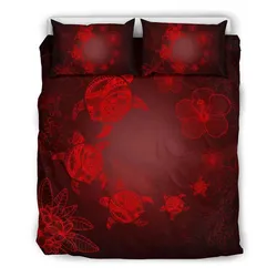 Hawaii Polynesian Hibiscus Turtle Bedding Set Under Beach Red Ah J7 Dhc1712822Dd
