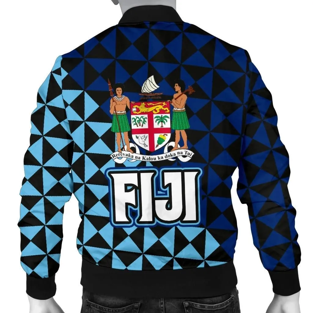 Fiji Polynesian Men's Bomber Jacket Coat Of Arms Th5