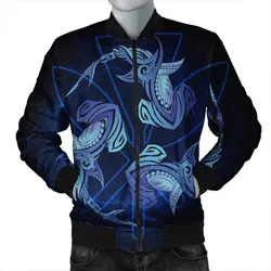 Hawaiian Hammerhead Shark Kanaka Galaxy Polynesian Bomber Jacket