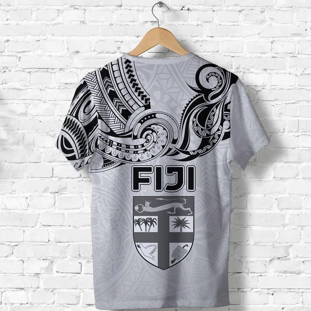 (Custom Personalised) Fiji Rugby T shirt Polynesian Waves Style