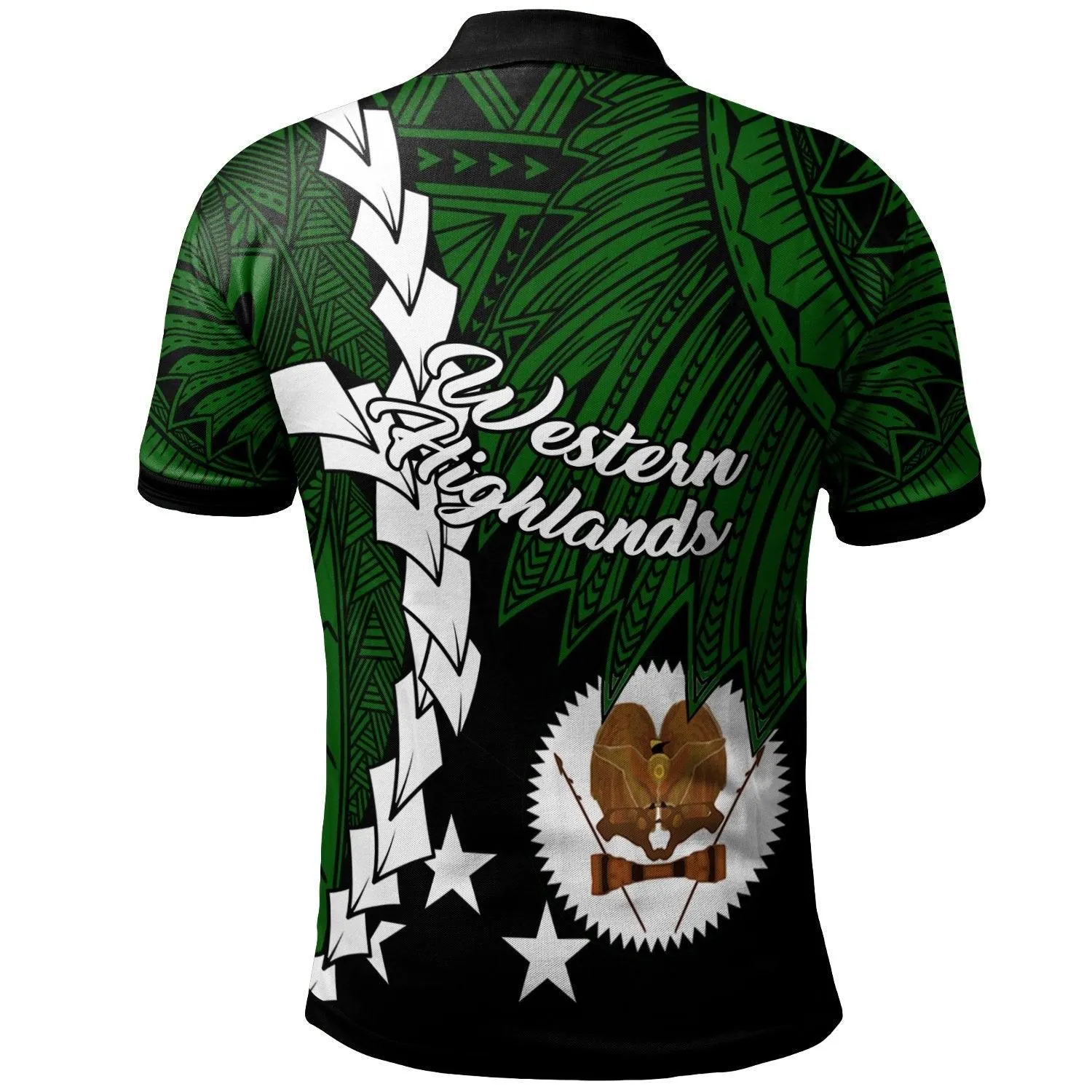 Papua New Guinea Western Highlands Province Polynesian Custom Personalised Polo Shirt - Tribal Wave Tattoo