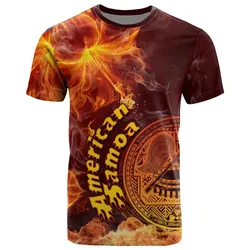 Alohawaii T-Shirt - Tee American Samoa Polynesian - Fire Hibiscus - BN12