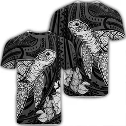 Hawaiian Hibiscus Memory Turtle Polynesian T-Shirt White - AH