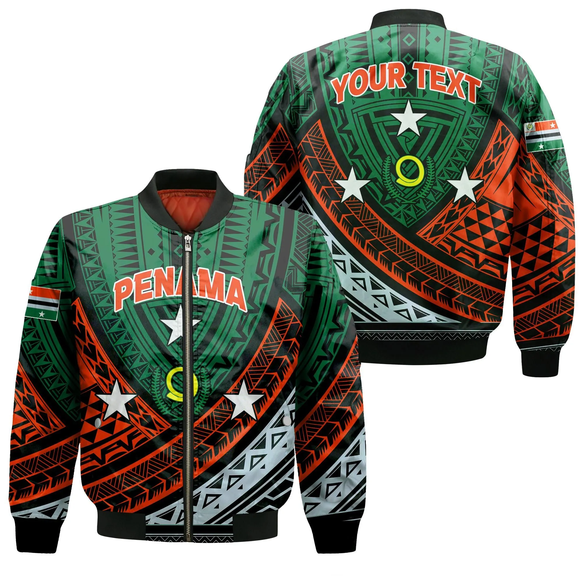 (Custom Personalised) Vanuatu Penama Province Tribal Pattern Bomber Jacket - LT12