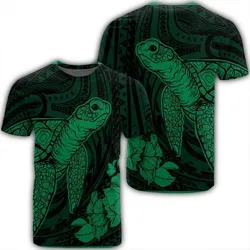 Alohawaii Tee - Hawaiian Hibiscus Memory Turtle Polynesian T-Shirt Green - AH - JR