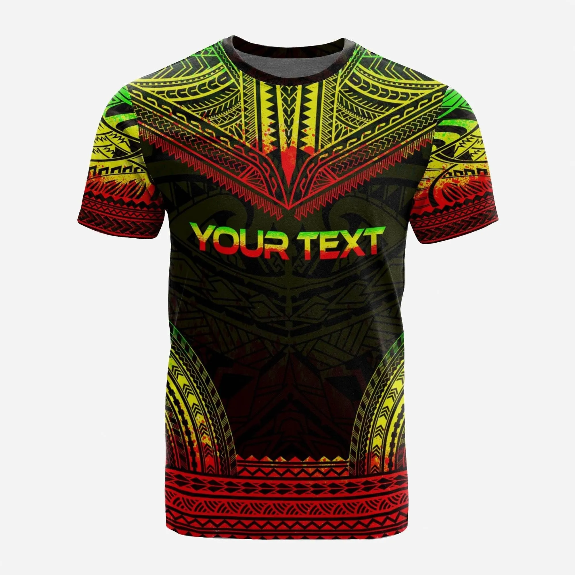 Vanuatu Custom Personalised T shirt - Vanuatu Coat Of Arms Polynesian Chief Tattoo Reggae Version