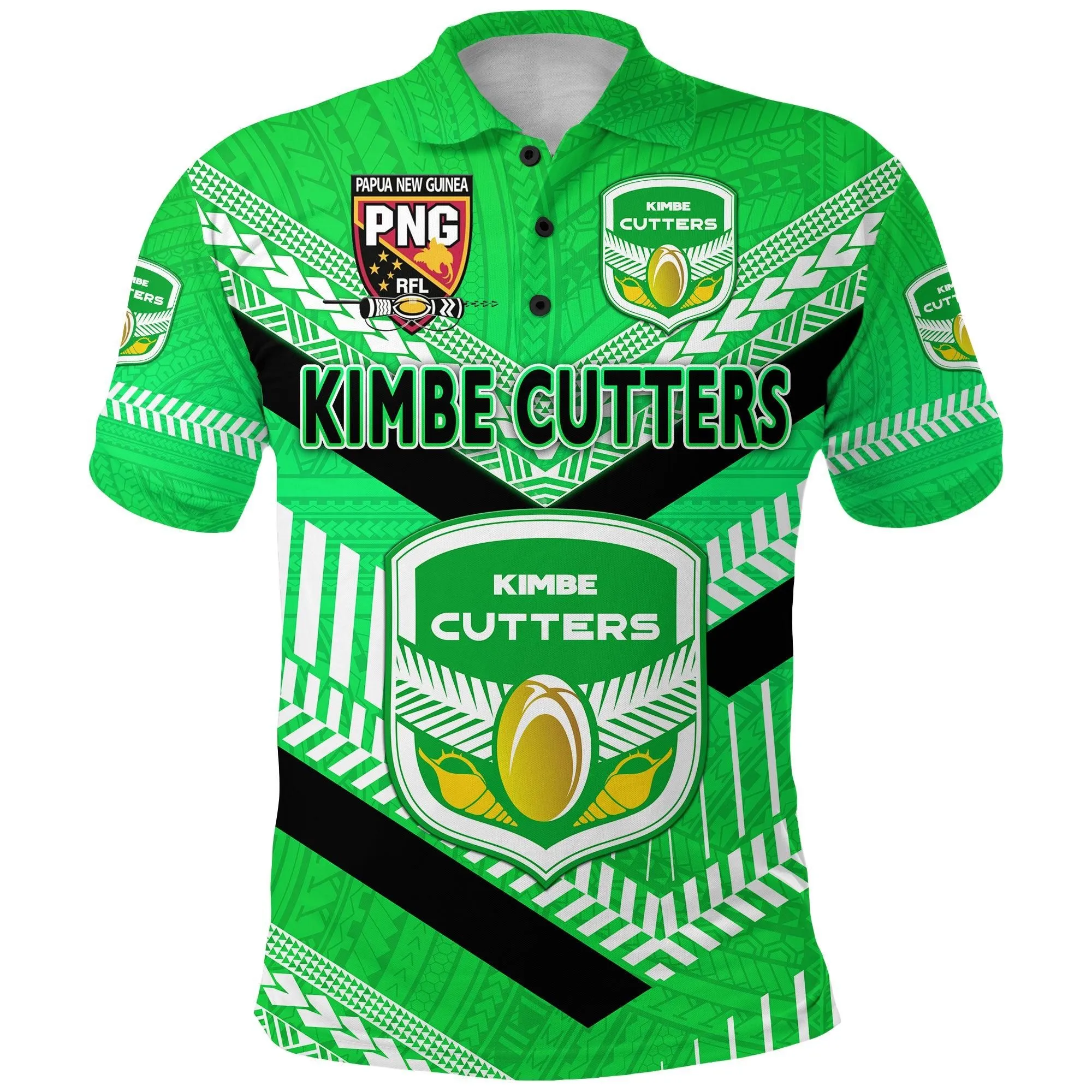 Papua New Guinea Kimbe Cutters Polo Shirt Rugby - Green LT8