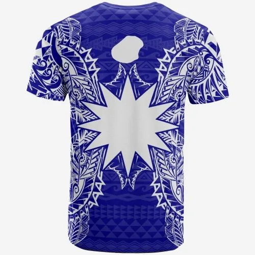 Vibe Hoodie Nauru All T shirt - Nauru FLag Map Polynesian Tattoo Blue