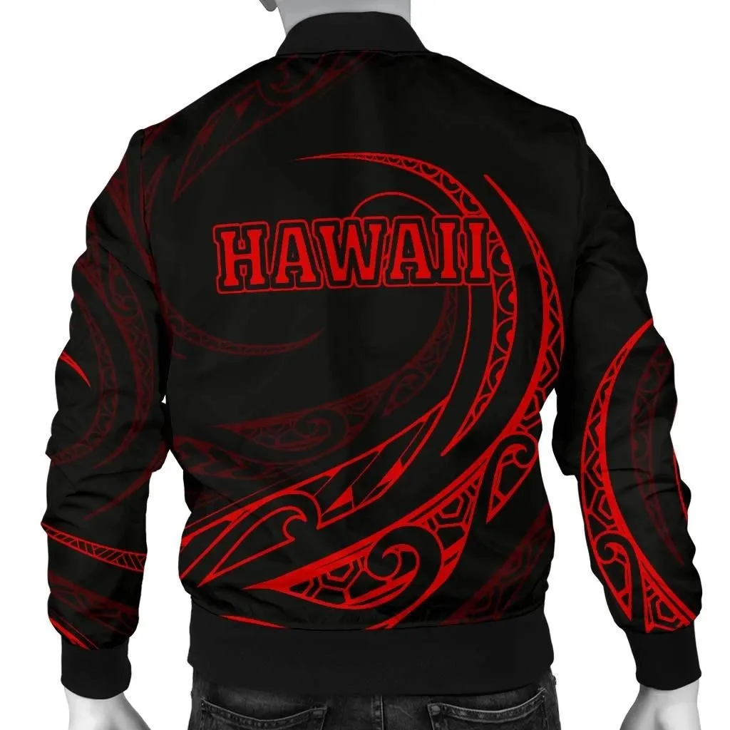 Kanaka Polynesian Men√¢‚Ç¨‚Ñ¢s Bomber Jacket - Red - Frida Style - AH J9