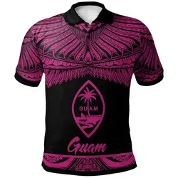 Guam Polynesian Polo Shirt - Poly Tattoo Pink Version