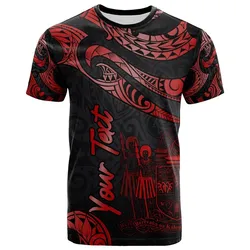 Fiji Polynesian Custom Personalised T-Shirt - Poly Tattoo Red Version