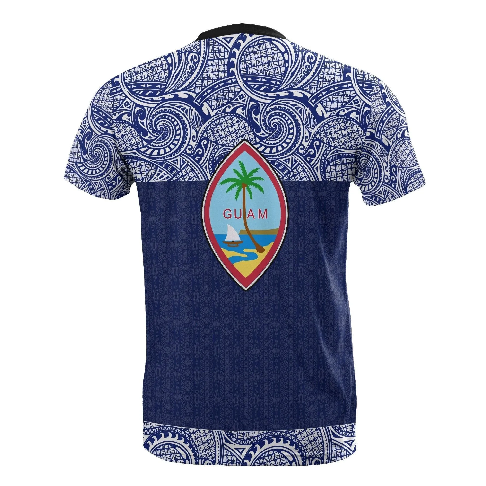 Guam T shirt - Guam Flag Polynesian Tattoo Style