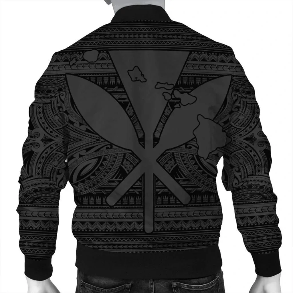 Alohawaii Jacket - Hawaiian Kanaka Polynesian Tribal Bomber Jacket Reggae Color Gray AH - J7R