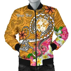 FamilyGater Jacket - Bomber Jacket Tonga Custom Personalised - Turtle Plumeria (Gold) - BN18