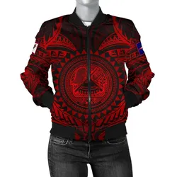 FamilyGaterJacket - Bomber Jacket American Samoa Polynesian - Red Seal - BN18