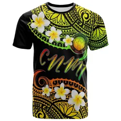 Northern Mariana Islands Custom Personalised T-Shirt - Plumeria Polynesian Vibe Reggae