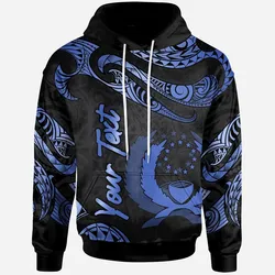 Pohnpei Polynesian Custom Personalised Hoodie - Poly Tattoo Blue Version