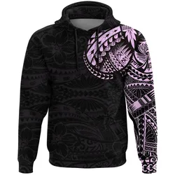 Alohawaii Clothing - Hoodie Polynesian Tattoo Style Pastel Pink A7