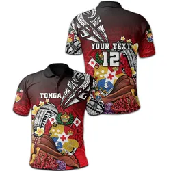 (Custom Personalised) Tonga Rugby Polo Shirt Polynesian Ocean World Style