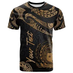 Samoa Polynesian Custom Personalised T shirt - Poly Tattoo Gold Version