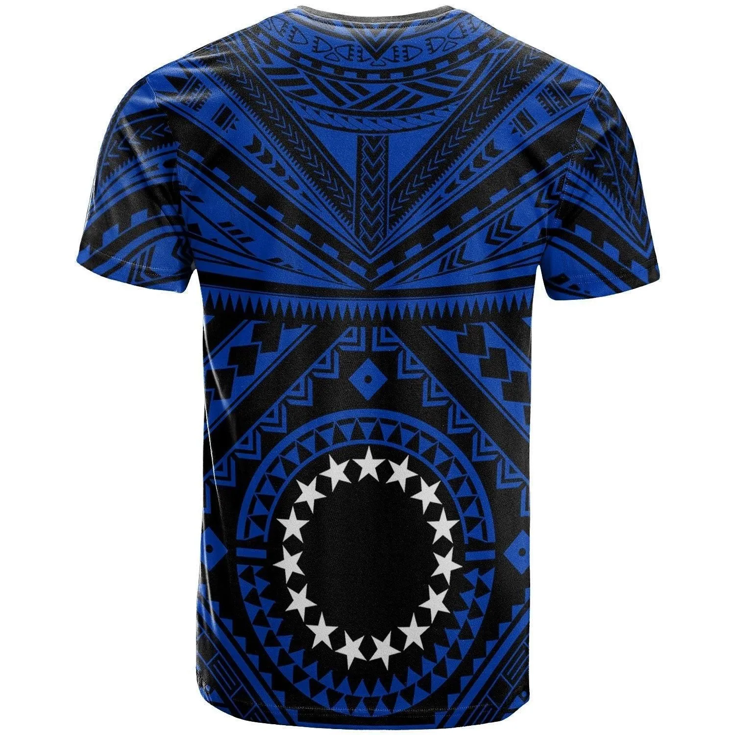 Cook Island T Shirt - Seal With Polynesian Tattoo Style ( Blue)