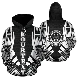 Federated States Of Micronesia All Over Custom Personalised Hoodie - Black Tattoo Style
