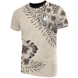 Northern Mariana Islands T shirt - Northern Mariana Islands Flag Beige Hibiscus