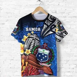 (Custom Personalised) Samoa Rugby T Shirt Polynesian Ocean World Style