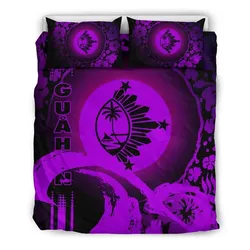 Guam Bedding Set - Hibiscus And Wave Purple K7