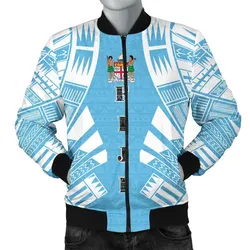 Fiji Men Bomber Jackets - Polynesian Tattoo Flag