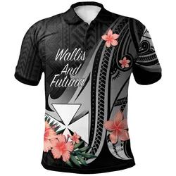 Wallis and Futuna Polo Shirt - Polynesian Hibiscus Pattern Style