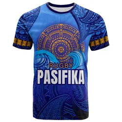 Pasifika Rugby T-shirt - Custom Pasifika Polynesian Waves T-shirt