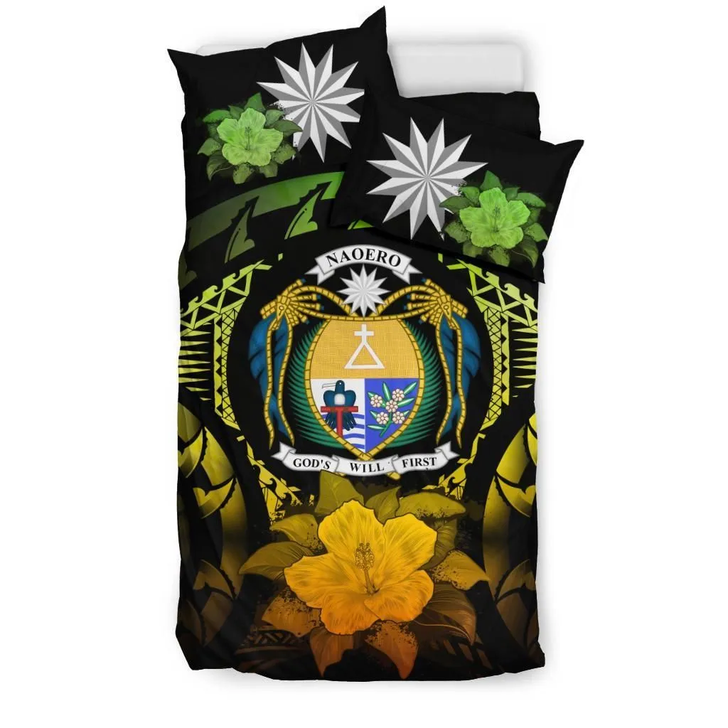 FamilyGater Bedding Set - Cover and Pillow Cases Nauru Reggae Hibiscus A24