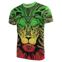 Polynesian T shirt - Polynesian Lion Tattoo Style Reggae Style