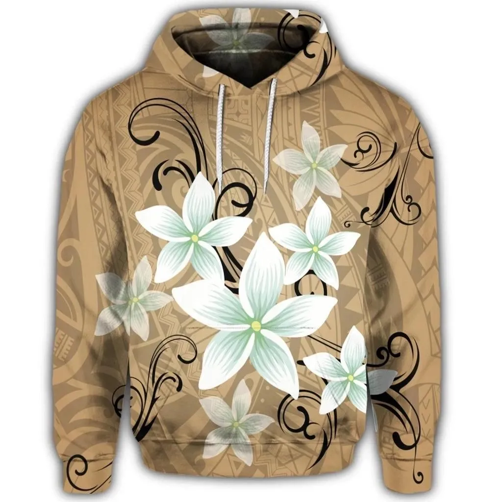 Alohawaii Hoodie - Hawaiian Plumeria Polynesian Hoodie - Gold - AH - J4R