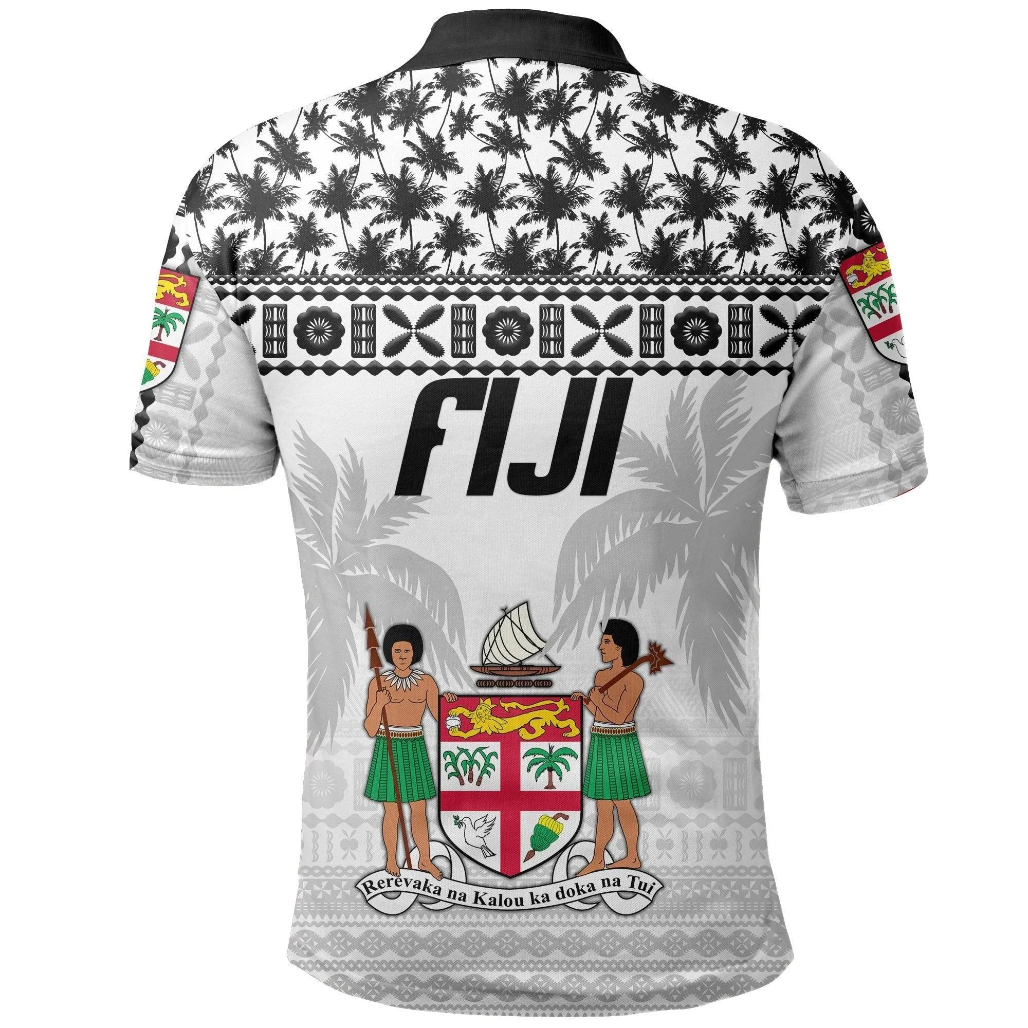 Fiji Polo Shirt Tapa Pattern - Rugby Style