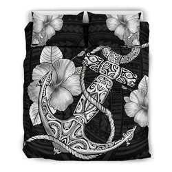 Hawaiian Anchor And Hibiscus Polynesian Bedding Set